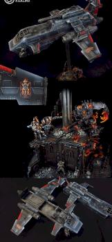 Thunderhawk with a Diorama base by Awaken Realms