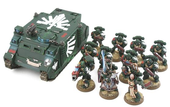 Dark Angels Tactical Squad with Rhino and Company Master by Kronid