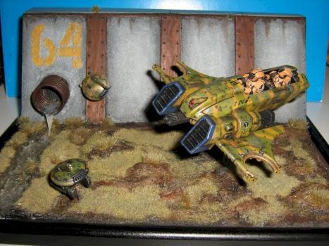 Tau Piranha and scratchbuild base by Cagnass