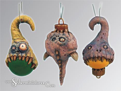 Monstrous Christmas Bulbs by Scibor