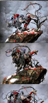 Chaos Slaanesh Lord on Demonic Steed part 1 by Gregorczuk