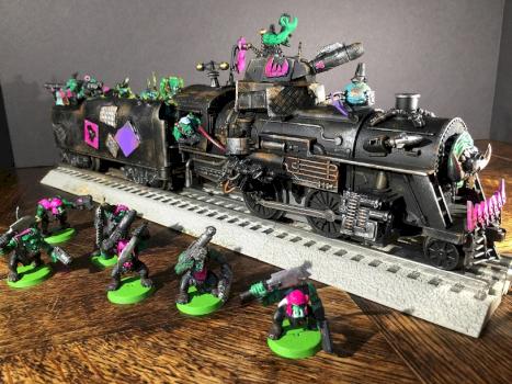 The Dakka Chugga (Ork Steam Engine Looted Wagon) by Battlegamer