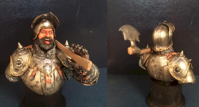 Young Miniatures bust   La Hire, Battle of Patay, 1429 knight by Byteknight