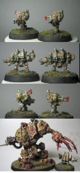 Epic Scale Nurgle Dreadnoughts Painted by Rerclusiarch