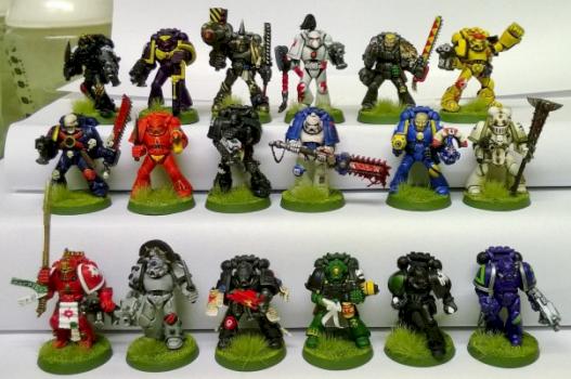 One of each Founding Legion of Space Marines by nurglespus