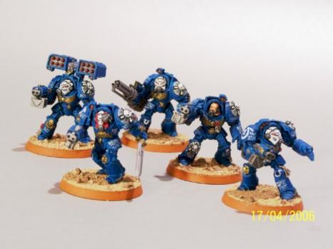 Ultramarine terminator squad by Dave4tin