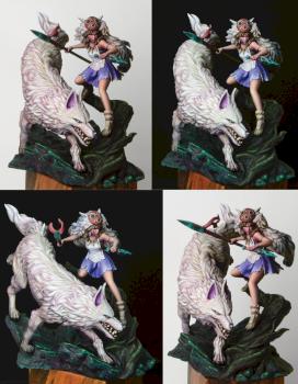 Princess Mononoke and her wolf by NomNom Figures STL by Jamie M