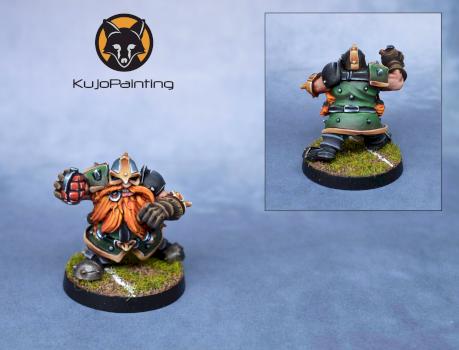Bloodbowl Dwarf Bombarier by KujoPainting