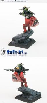 Night Goblin Warboss on Great Cave Squig by MadFlyArtStudio
