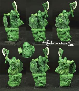 Dwarf Lord original green stuff sculpture 28mm signed by sculptor by Scibor