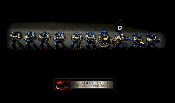 Warhammer 40.000 Space Marines Ultramarines Tactical Squad . by Hexagone Club