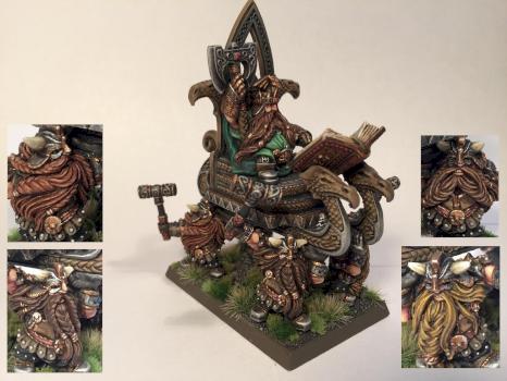 Thorgrim Grudgebearer, Dwarf King on Throne by da_griech