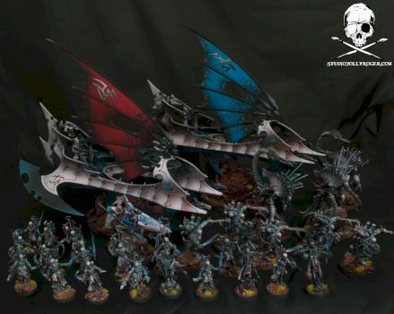 Pale and Bloody Dark Eldars Army by Jolly Roger Studio