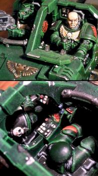 Dark Angels 3rd Company Transport Land Speeder (close-up) by Enzomadcap
