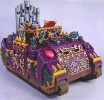 Slaanesh Command Rhino with Warp Amp by Commander Y