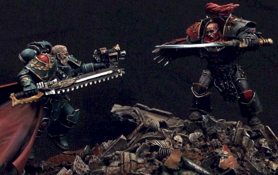 'For all you know is a heap of broken images' Abaddon & Loken by Lil'Legend Studio by lilloser