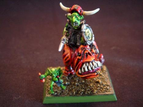 Night goblin boss on giant squig by Brucechan