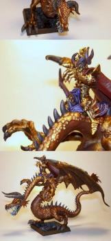 Dark elf Dragon in gold by primarchstudio