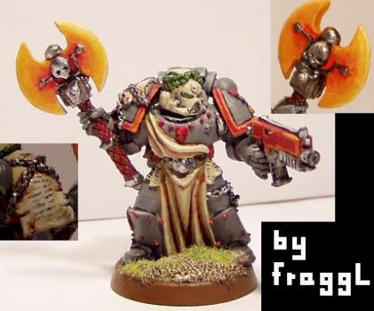 Emperors Fists Space Marine Veteran Sergeant with Power Axe by fraggL