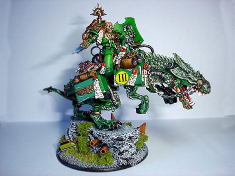 Salamander Commander mounted on a Salamander (carnosaur) by Gereth