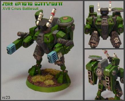 Tau XV8 Crisis Battlesuit w/ Twin-linked Fusion blasters by rc23
