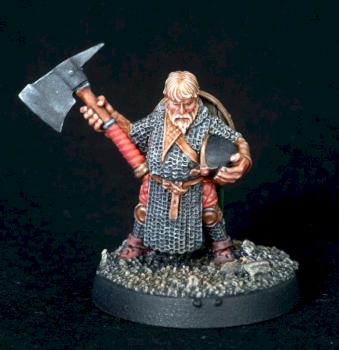 Male dwarf with great axe by the bearded snot