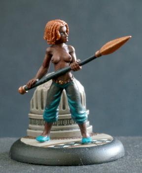 Female nubian with spear by the bearded snot