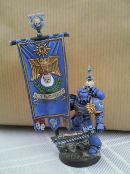 Space Marine Ultramarine Standard bearer Command Squad Second Company 'Vandius' by rob22