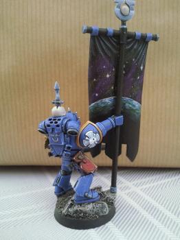 Space Marine Ultramarine Standard Bearer Second Company by rob22