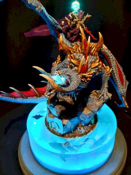Dark Elf riding a Dark Dragon by knight_valiant