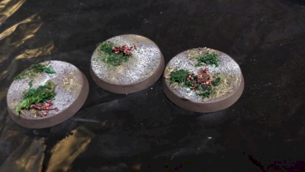 Three 32mm summer base for warhammer and other games by Gachi_paints