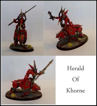 Herald of Khorne on a Juggernaut by Xaintailles