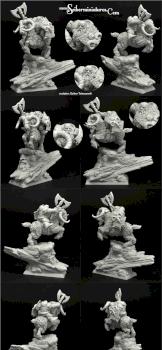 Dwarf on battle Ram by Scibor