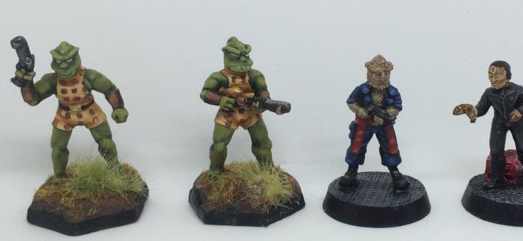 Star Trek foes: Gorn, Jem'Hadar, Cardassian and Romulan (28mm) by Byteknight