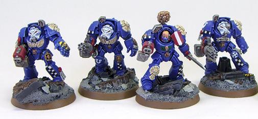 Space Marine Ultramarines Terminator Squad by richardvan