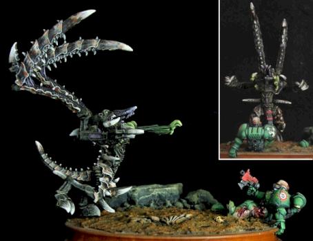 Tyrannid versus wounded Space Marine by Philippe