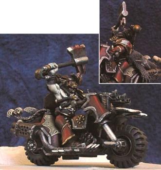 Chaos marine of the Wulfen company on bike by Philippe
