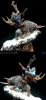 Icy Ogre Kingdom Mournfang Cavalry III by Simon Moon
