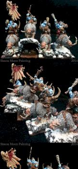 Icy Ogre Kingdom Mournfang Cavalry by Simon Moon