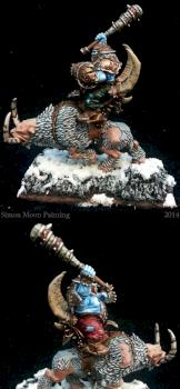 Icy Ogre Kingdom Mournfang Cavalry I by Simon Moon