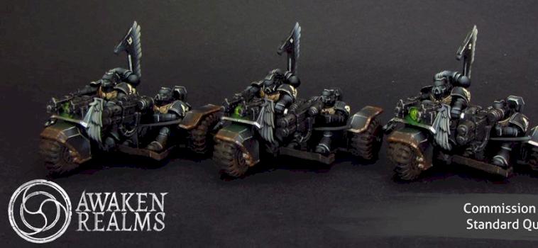 Space Marines Dark Angels attack bikers by Awaken Realms