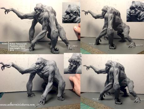 Gorilla work in progress by Scibor