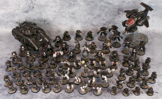 Warhammer 40k Raven Guard Painted Army Primaris Kayvaan Shrike Vanguard Repulsor by biscuitkiller