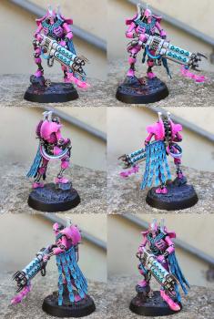 Trans pride color scheme Necron Royal Warden by CerberusXt