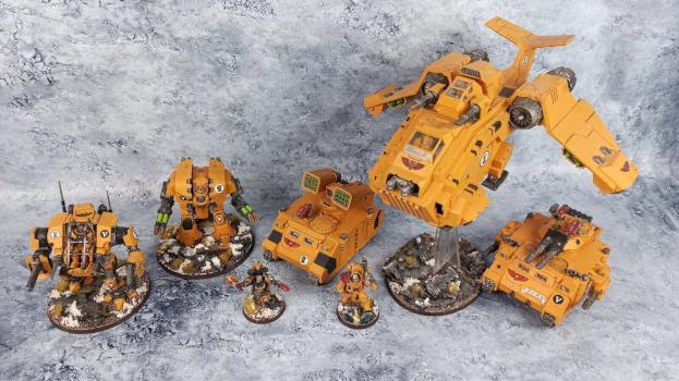 Warhammer 40k Imperial Fists Painted Army Tor Garadon Invictor Leviathan more by biscuitkiller