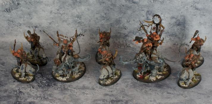Ogor Mawtribes Army Frostlord on Stonehorn Mournfang Pack Huskard by biscuitkiller