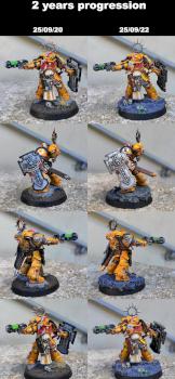 Bladeguard Veteran Primaris Lieutenant Imperial Fists - 2 year progression by CerberusXt