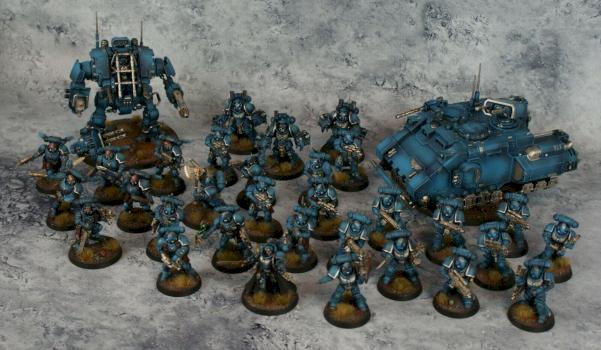 Warhammer 40k Ultramarines Army Primaris Space Marines Painted Combat Patrol by biscuitkiller
