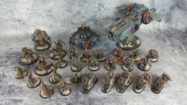 Warhammer 40k Space Wolves Army Terminators Bikers Thunderwolf Fenrisian Wolves by biscuitkiller