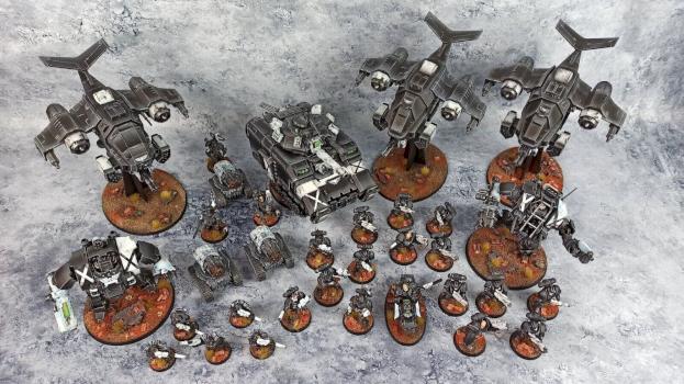Warhammer 40k Iron Hands Painted Army Stormhawk Repulsor Redemptor Invictor by biscuitkiller